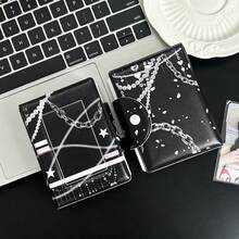 1件個性化韓式卡夾，黑色條紋鏈條卡夾，按扣設計相簿，K-Pop相簿小卡夾，IDOLME，偶像小卡展示，偶像演唱會應援，PU材質，適用於3-3.5英吋迷你小卡、相片卡、韓娛相簿小卡、動漫遊戲周邊小卡收納等 - 相簿 - 查看 5