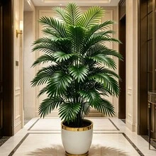 49.21 Inch Giant Areca Palm Tree - Tropical Rainforest Artificial Greenery; Vibrant Artificial Foliage; Suitable For Garden/Yard/Party/Villa/Pool/Hotel And Multiple Indoor/Outdoor Style Decor; Munich Beer Festival/Green Hat Festival/Independence Day/Father's Day/June Festival/Palm Tree Festival And Other Year-Round Holiday Decorations, Preferred Choice For Summer And Autumn Home Decor, No Pot Included, Outdoor Artificial Greenery, Premium Artificial Plant - Multicolor - View 9