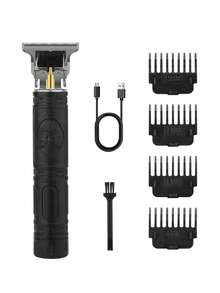 HIENA 男士多色 T9 USB 無線電動理髮器，光頭電動理髮器、刮鬍刀、造型電動修剪器、雕刻修剪電動修剪器，附 4 個限位梳，簡單耐用 - 黑色 - 查看 9