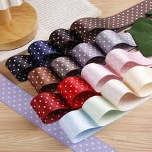 Double-Sided Printed Polka Dot Shiny Satin Ribbon DIY Bow Hair Accessories Clothing Shoes Hats Gift Box Flower Decoration Ribbon - Multicolor - View 4