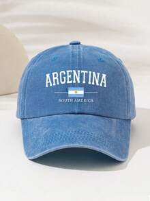 1顶时尚简约水洗棒球帽，印有“ARGENTINA”字样，是馈赠亲友的理想礼物，四季皆宜的高品质装饰品，复古美式运动风格，是女性、节日和假日的必备单品。 - 水洗棒球帽 - 查看 8
