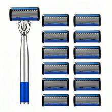 New 8-Layer Blue Manual Razor, Unisex For Men And Women, Popular Grooming Tool In Europe And America, Smooth Shaving, Portable Daily Travel Cleaning Shaving Set - Safety Tazor + Blade - View 11