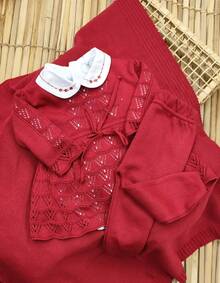 Luxury Knit Maternity Jumpsuit For Girls - 紅色 - 查看 7