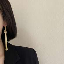 Long Tassel Luxury Exaggerated Earrings High-End Elegant Knotted Stud Earrings New Style - Gold - View 3