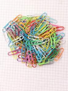 100pcs Colorful Paper Clips, Medium Size, Assorted Colors, PVC Coated Metal Paper Clips, Plastic Coated Paper Clips, Silver Paper Clips, Office Supplies, Cartoon Shaped Bookmarks, Book Clips, Suitable For Office, School And Personal File Organization, Back To School Essential - Multicolor - View 9