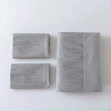 2/3pcs Fashionable Luxury Pleated Patchwork Duvet Cover Set (1/2 Pillowcases + 1 Duvet Cover, No Insert) Grey Super Soft Comfortable Breathable All-Season Bedding, Suitable For Cozy Bedroom And Dorm, Ideal Gift - Light Grey - View 6