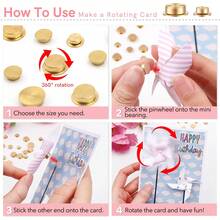 360°Rotation Smooth Spin Mechanism Spinner For Jewelry Making Nail Decoration,Mini Metal Rotating Bearings For DIY Handmade Crafts Paper Cards Scrapbooking,For School Projects, Invitations, Parties, Jewelry/Nail Decorations, And More. - Gold - View 6
