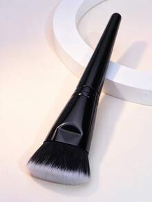 1 pezzo Pennello per fondotinta a testa piatta, strumento di trucco delicato sulla pelle, adatto per fondotinta liquido o fondotinta in crema, può essere utilizzato come pennello per il contouring, pennello per correttore, pennello per il contouring, ecc. - nero - Visualizzare 13