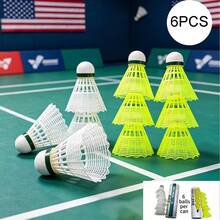 6pcs Badminton Shuttlecocks, Premium Sports Gift, Nylon Material Badminton Training Essential, Elastic Shuttlecocks With Stable Flight And Deformation Resistance, Comes With Storage Can And Packaging Bag - Multicolor - View 11