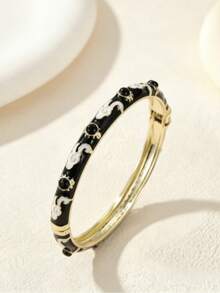 1pc Color Enamel Bangle, Solid Tone Cuff Bracelet, All-Match Ornament For Ladies - Fancy Bracelets - View 13