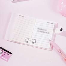 Miniso Buku Catatan  dengan Sampul Plush dan Kancing Jepret, 72K 80 Halaman, Buku Catatan Saku, Jurnal Harian untuk Kelas & Perjalanan, Kertas PVC Kain Plush (1 Buah) - Beraneka warna - View 5