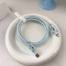 1組游泳小狗設計Apple數據線充電器保護套，適用於Apple 18-20W/40W充電器，防斷裂防刮花 - 彩色 - 查看 6