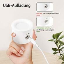Magnetische LED Wandleuchte 360°, Dual Licht Design, 3 Farbmodi, Touch Steuerung, USB Wiederaufladbar, Modernes kabelloses Nachtlicht für Zuhause - Schwarz - Übersicht 5