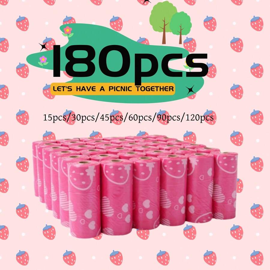 180/120 件狗粪便袋，加厚全可堆肥垃圾袋，厚垃圾袋，拾取袋，垃圾袋，可堆肥，可爱便便设计垃圾袋