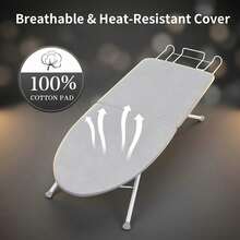 Foldable Tabletop Ironing Board With Cotton Cover; Small Ironing Board With Heat-Resistant Pad For Home, Laundry Room, Dorms, And Apartments. - A - View 3