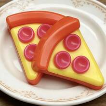 Tachimi 1pc Soft Realistic Cheese Pizza Creative Squeeze Toy, Food Slice Handheld Stress Relief Toy, Lightweight Pocket Venting Toy, Random Shipment Without Individual Packaging, Exquisite Birthday Party Favor - Multicolor - View 2