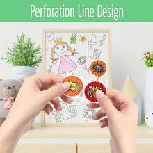 500pcs/Roll 1 Inch Colorful Amazing Stickers, 12 Patterns Wow Stickers, Cartoon Stationery Pencil Backpack Skateboard Decoration Stickers, Teacher Training Cartoon Graffiti Label Stickers, Cake Baking Envelope Gift Box Seal Stickers For Crafts, Scrapbooking, Envelope Decoration And Sealing - Cartoon - View 5