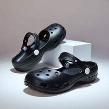 Ballet Style Mary Jane Clogs For Women, 2026 New Summer Outdoor Wear, Soft Sole, Non-Slip, Breathable, Durable, Comfortable Slip-On Sandals, Hollow Design, Beach Sandals, Slouchy Shoes For Teenage Girls, Spring And Autumn New - Black - View 1
