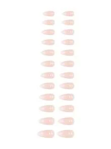 24pcs Long Almond Gradient Color Fake Nails, 1pc Nail File And 1pc Adhesive Tape To Create Charming Nail Art Style! Nail Art Supplies Set - Multicolor - View 3