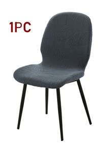 1/2pcs Nordic Curved Dining Chair Slipcovers Solid Color Jacquard Chair Slipcover All Seasons Usable Chair Seat Cover For Wedding Party Home Decor - Multicolor - View 8