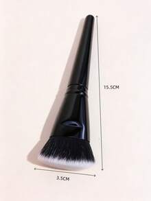 1 pezzo Pennello per fondotinta a testa piatta, strumento di trucco delicato sulla pelle, adatto per fondotinta liquido o fondotinta in crema, può essere utilizzato come pennello per il contouring, pennello per correttore, pennello per il contouring, ecc. - nero - Visualizzare 6