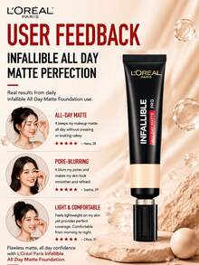 L’Oreal Paris L'Oreal PRO 粉底液 #320，10/35ml，雙重控油配方，高遮瑕，防水防暈染，輕盈配方，持久霧面妝效，適合油性肌膚 - 吸油棒PRO恆放溢彩持色粉底液#320 - 查看 10