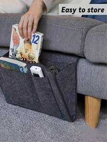 Sofa Storage Bag With 5 Pockets And A Hanging Design, Ideal For Storing Magazines, Laptop Cables, Remote Controls, Water Bottles And More. Versatile Storage Solution Suitable For Dormitory Beds, Sofas, Bedrooms And More.,Back To School - Multicolor - View 2