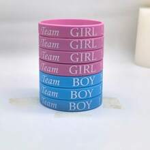 60pcs Gender Reveal Silicone Wristbands, Blue And Pink Boy Girl Team Wristbands, Gender Reveal Party Decoration Supplies - View 3