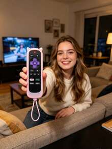Silicone Glowing Remote Control Storage Case With Lanyard, Suitable For TV Remote, Simple Remote, Voice Remote, Silicone Protective Cover, Home Decor, Beautiful And Practical - Multicolor - View 5
