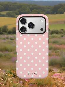 GIIPPA 1 pieza Funda de teléfono con diseño de patrón de lunares blancos sobre fondo rosa, compatible con Phone 17 Pro Max, Phone 16 Pro Max, 15 Pro Max, 14 Pro Max, funda de teléfono de moda de alta gama estilo coreano divertido, compatible con 11/12/13/14/15/16 Pro Max Plus, diseño elegante adecuado para hombres y mujeres, ¡regalo perfecto para novia en Navidad, Día de San Valentín, Pascua, temporada de bodas y cumpleaños! - Multicolor - Ver 6