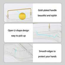 Clear Corner Bathroom Organizer Countertop With Gold Frame, 2-Tier Vanity Makeup & Skincare Organizer Tray, Multi-Use Kitchen Spice Rack, Stylish Storage Solution For Home, Ideal Christmas & Thanksgiving Gift For Homeowners - Default - View 7