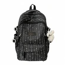 LECEY Mochila de gran capacidad para estudiantes de secundaria, preparatoria y universidad para mujeres - Negro - Ver 3