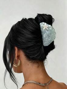 1Pc Ocean Style Shell Starfish Hair Claw, Beach Vacation Hair Claw Suitable For Beach/Vacation/Daily Wear - View 1