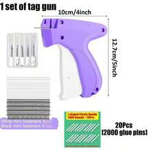 Fine Sewing Gun, Mini Sewing Gun, Quick Clothing Repair Tool, Micro Label Gun, With 6 Fine Needles And 1000 Fasteners, Quick Adhesive Sewing Gun, Hemming Tool, This Item Has AB 2 Set Options - A: 1 Set Label Gun, B: Separate Glue Needles 20pcs (2000 Shots) - Black - View 3