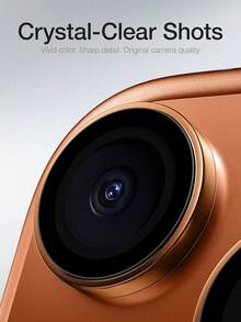 3 Paquetes - Naranja - Protector de Lente de Cámara Compatible con iPhone 17 Pro/Pro Max [Lente AR], Tapa de Lente, Recubrimiento AF/AR, Estructura Óptica de 7 Capas, Se Ajusta Perfectamente al Body, Accesorio para Teléfono, Compatible con Fundas de Teléfono. - Naranja Quemada - Ver 2