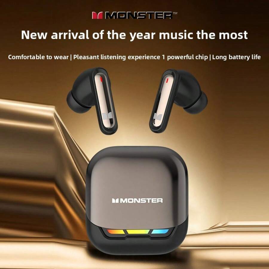 Monster XT05 Bluetooth 5.4 Gaming Earphones Low Latency Stereo Wireless Earbuds HD Call 20H Long Battery Fast Charge - View 1