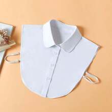 1pc Women's Fashion Solid Color Casual Shawl Collar Fake Collar Daily Accessory - White - View 8