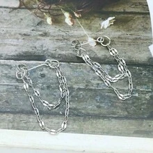 Fashion Geometric Metal Tassel Pendant Earrings, Suitable For Women And Girls - Chain - View 7