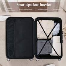 YSTYLE 5-in-1-Reisekoffer-Set, rot, leicht, aus ABS-Kunststoff, mit leisen Rollen, TSA-Schloss, robustes Reisegepäck-Set im neuen Design - Rot - Übersicht 4
