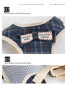 1pc Adjustable Duckling Clothes With Leash, Essential Outdoor Pet Accessory For Male And Female Ducklings, Cute Decorative Rope - Blue Plaid - View 8