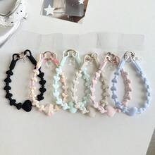 1件裝 柔和色矽膠愛心造型手機掛飾，適合女性與年輕女孩 - 彩色 - 查看 2