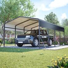 13x20 FT Metal Carport,Garage With Upgraded Triangle Reinforced Frame&4 Poles,Galvanized Steel Hardtop Roof,Heavy-Duty All-Weather Shelter For Car,Truck,Boat,Outdoor Storage-XY347578 - Multicolor - View 1