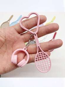 3pcs Alloy Enamel Tennis & Badminton Racket Charms, Sports Pendant DIY Jewelry Making Supplies For Handmade Keychain Bag Ornament Accessories - 3 Tennis Racket Keychains - View 4