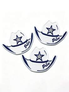 1pc/2pcs/3pcs/4pcs Dallas Hat Parody Patch Football Sport Fan Embroidered Iron On - Multicolor - View 10