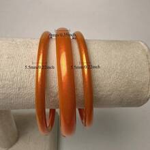 3pcs Ladies Jelly Bangle Set Dual Sizes 9mm 5.5mm Stackable Wrist Bangles Elegant Party Fashion Jewelry Accessory Birthday Gift - 9mm + 5.5mm*2 - View 4