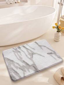 DAJIANG 1 pieza Alfombra de baño, suave y cómoda al tacto, patrón de mármol degradado, respaldo antideslizante de TPR, adecuada para cocina, exterior, interior, pasillo, dormitorio, sala de estar, lado de la cama, lavable a máquina y fácil de limpiar, alfombra decorativa de baño - Gris - Ver 6