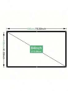 Projector Screen, Available In 60, 72, 84, 100, 120, 150 Inches, Easy To Install, Washable, Ironable, Reusable, Foldable, Suitable For Outdoor And Household Use - View 13