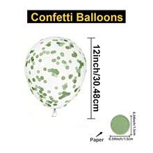 Confetti Dusty Blue Sage Green Metallic Gold Aluminum Foil Glitter And Paper Confetti Thickening Latex Balloon Garland Arch Kit For Boho Babyshower Woodland Jungle Safari Birthday Wedding Engagement First Communion Party Decorations - As Shown In the Picture (mixed Color) - View 10