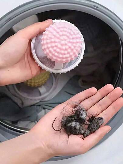 1pc Reusable Washing Machine Cleaning Balls, Anti-Pilling Clothes Lint Filter, Washing Machine Pet Hair Collector, Laundry Dehairing Brush, Cleaning Supplies, Household Small Tools