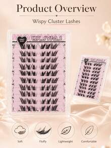 60pcs False Eyelashes, C-Curl, Perfect For Creating Natural Or Bare Makeup Look, Reusable Lash Extensions, Lash Clusters, Individual Lashes, False Eyelashes, Suitable For Commuting, Dating, Party, Daily Use, Fairy Lashes, Manga Lashes - View 5